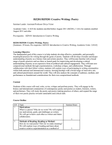 HZ201/HZ9201 Creative Writing: Poetry (Divya Victor)