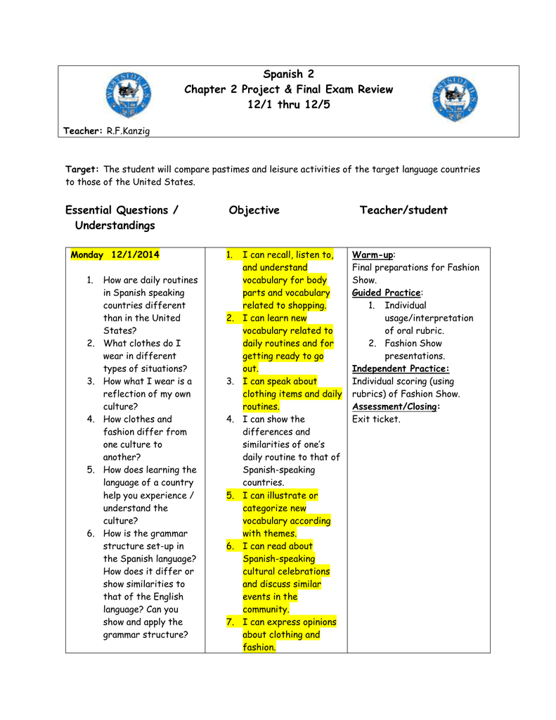 spanish-2-chapter-2-project-final-exam-review-12-1-thru-12-5