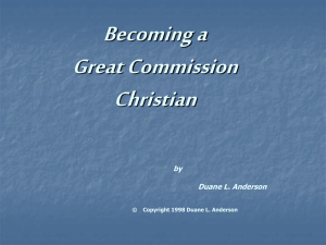 Becoming a Great Commission Christian