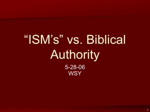 “ISMS” vs. Biblical Authority (5-28-06 300k)