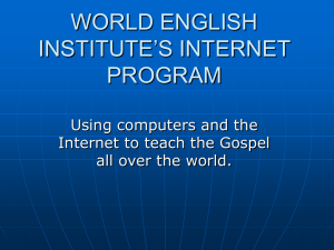 WORLD ENGLISH INSTITUTE'S INTERNET PROGREAM