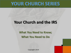 Your Church and the IRS What You Need to Know