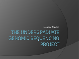 Undergraduate Genomic Sequencing Project
