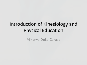 Intro to Kinesiology & Physical Education