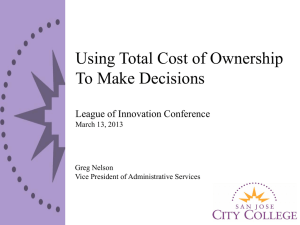 Total Costs of Ownership Calculations Assumptions