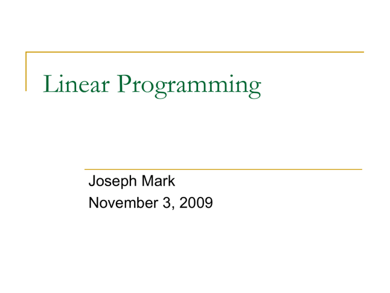 Linear Programming