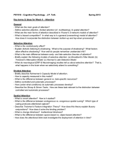 PSY510 - Cognitive Psychology. J.P. Toth. Spring 2013 Key terms