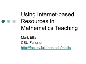 Using Internet-based Resources in Mathematics Teaching