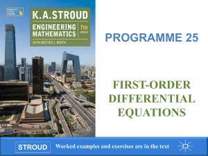 25 First-order differential equations PowerPoint
