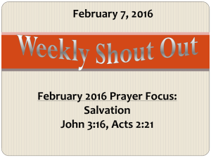 WSO February 7, 2016-slideshow - Reedy River Missionary Baptist