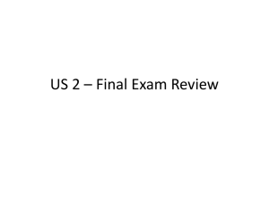 US 2 * Final Exam Review - Somerville Public School District