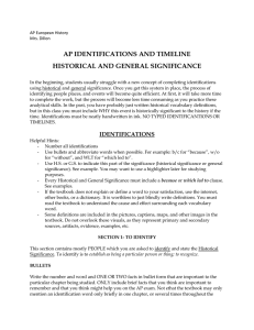 ap identifications and timeline historical and general
