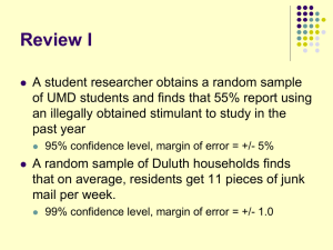 1-Sample Hypothesis Testing