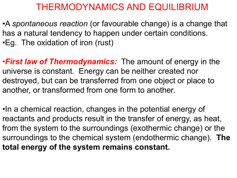 Thermodynamics And Equilibrium