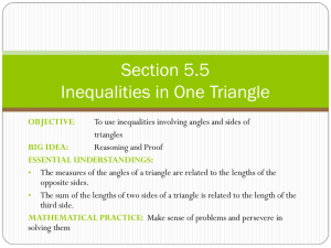 Section 5.5 Inequalities in One Triangle