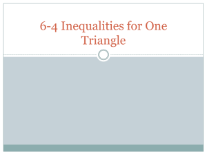 6-4 Inequalities for One Triangle