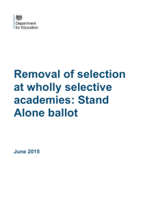 Model ballot document for grammar schools: stand-alone