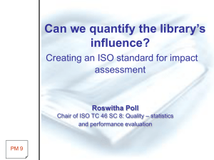 From statistics to quality measures: evaluation of libraries