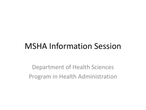 MSHA Information Session - California State University, Northridge