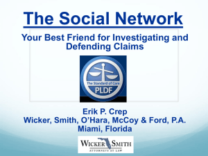 The Social Network - Professional Liability Defense Federation (PLDF)