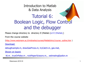 Introduction to Matlab & Data analysis