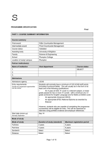 FdSc Countryside Management Programme