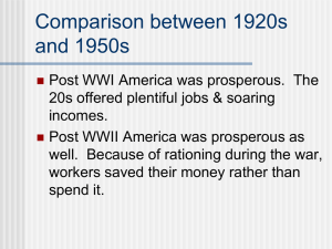 A Comparison of the 1920s & 1950s