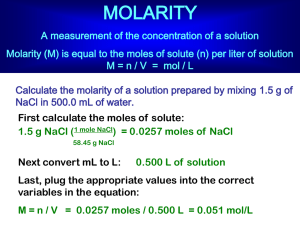 (24) Molarity