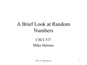 A Brief Look at Random Numbers
