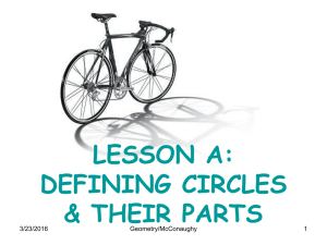 LESSON A: DEFINING CIRCLES