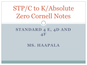 STP/C to K/Absolute Zero Cornell Notes