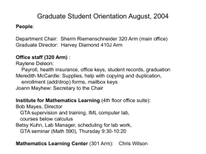 Graduate Student Orientation August, 2004