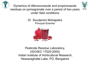 Residue evaluation of difenoconazole and propiconazole on