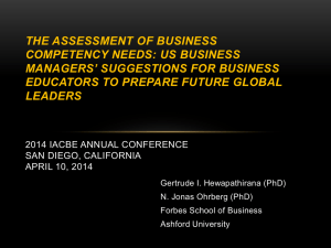An Assessment of Business Competency Needs: US Business