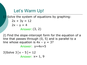 3.1 Graphing Systems of Equations
