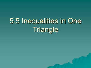 5.5 Inequalities in One Triangle