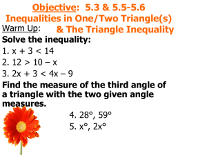 5.5 Inequalities in Triangles