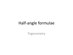Half-angle formulae