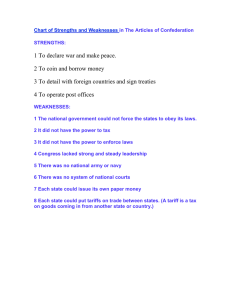Strengths and Weaknesses of the Articles of Confederation