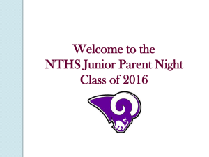 the NTHS Junior Parent Night Class of 2016