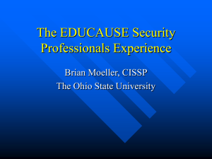 The EDUCAUSE Security Professionals Experience