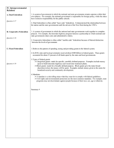 Ch. 3 Notes Section IV. Intergovernmental Relations