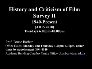 Film History and Criticism II 1