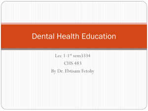 Dental Health Education