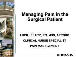 Managing Perioperative Pain - Minnesota Hospital Association