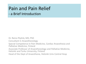 Pain and Pain Relief