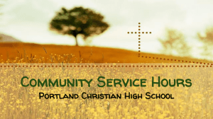 Community Service Hours Portland Christian High School