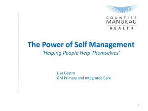 The power of Self-Management – Lisa Gestro, GM Primary Care CMH