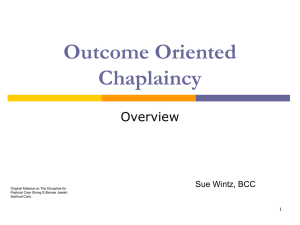Outcome Oriented Chaplaincy