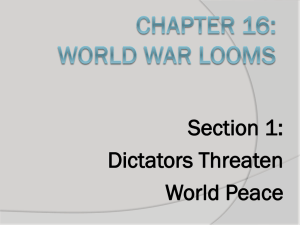 Chapter 16: World War Looms Section 1